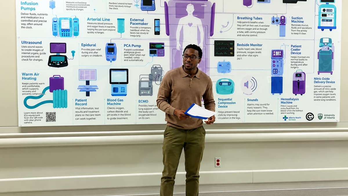 Grande Prairie Hospital’s New ICU Mural Explains the Machines Keeping Patients Alive.